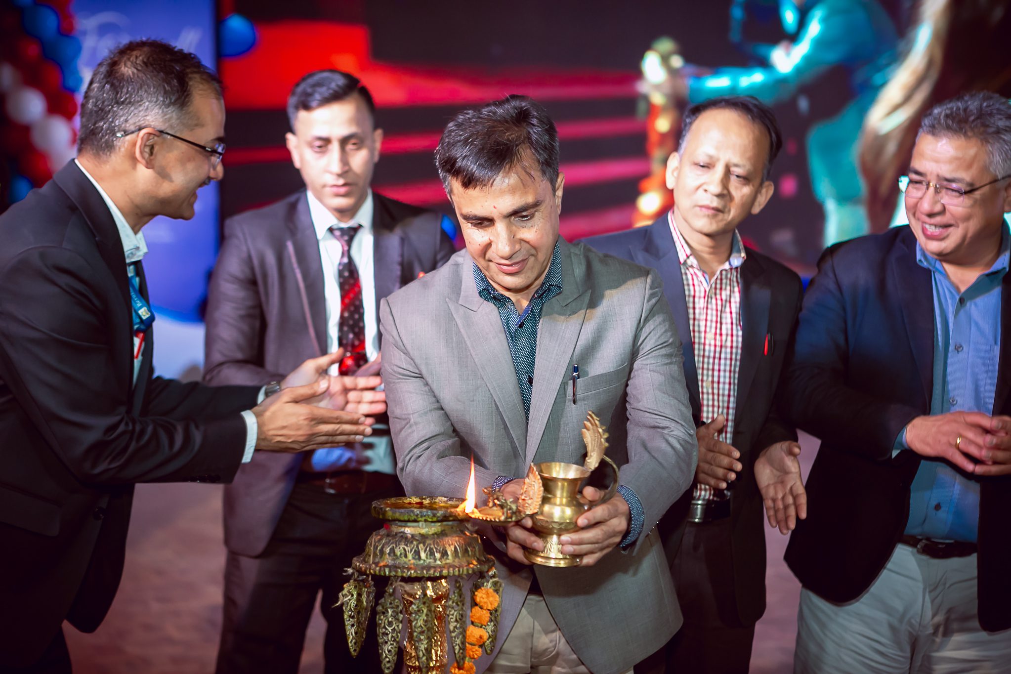 Kathmandu Bernhardt Ceremony with traditional lamp lighting
