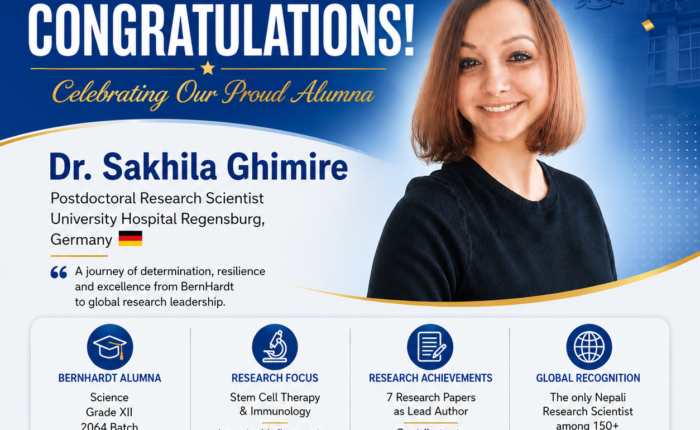 Dr. Sakhila Ghimire, BernHardt College alumna and immunologist, Regensburg Germany